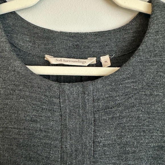 Soft Surroundings Tunic Sweater Hanna Wool Blend Charcoal Size Large P - Picture 2 of 9